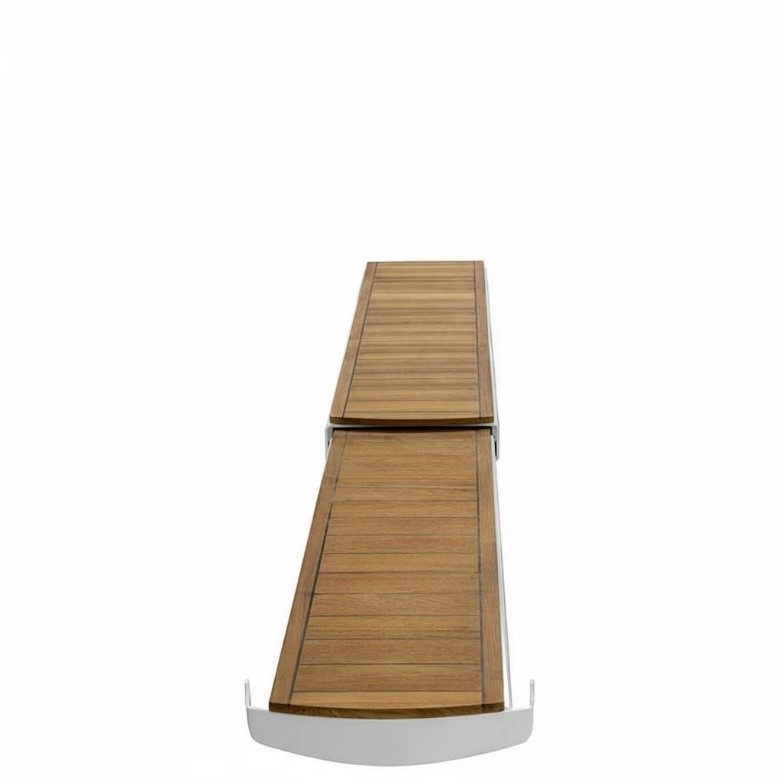 Passerella in teak gommata (nero) (doghe trasversali)